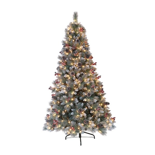 Puleo International 7.5' PreLit Sterling Pine Christmas Tree