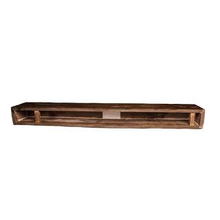 American Pro Decor 6 in. x 8 in. x 4 ft. Walnut Riverwood Faux Wood Cap-Shelf Mantel 5APD10932