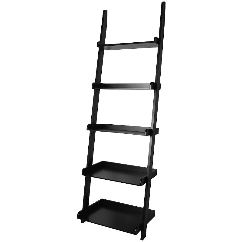 eHemco 5 Tier Leaning Ladder Wall Book Shelf