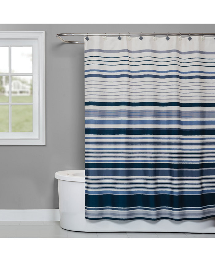 Saturday Knight Cubes Stripe 70 x 72 Shower Curtain