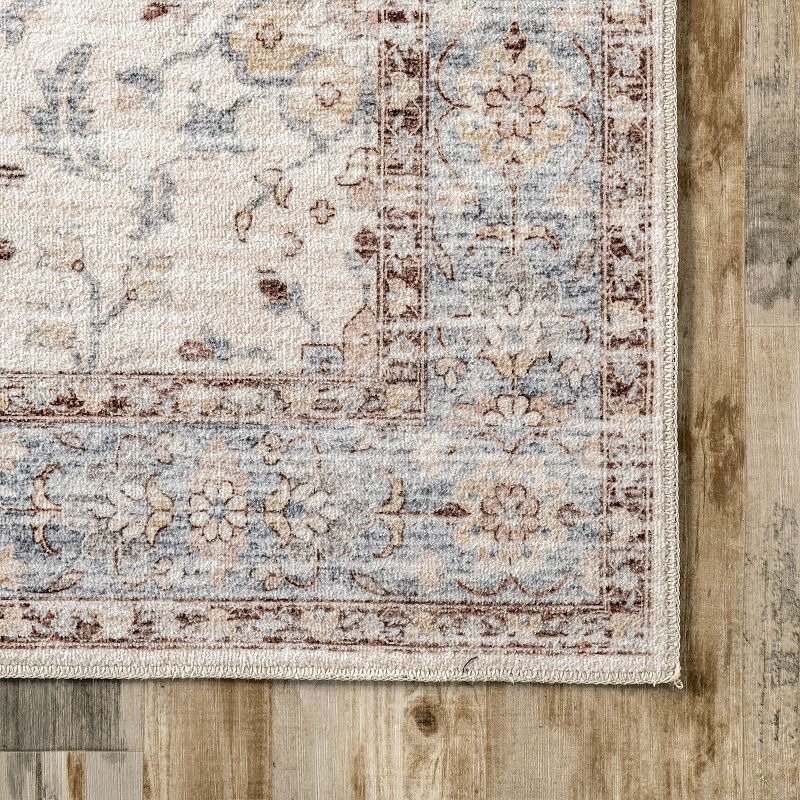 nuLOOM Gemma Machine Washable Transitional Floral Area Rug