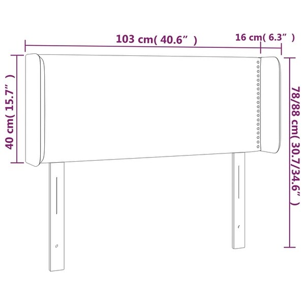 vidaXL Headboard with Ears Black 40.6