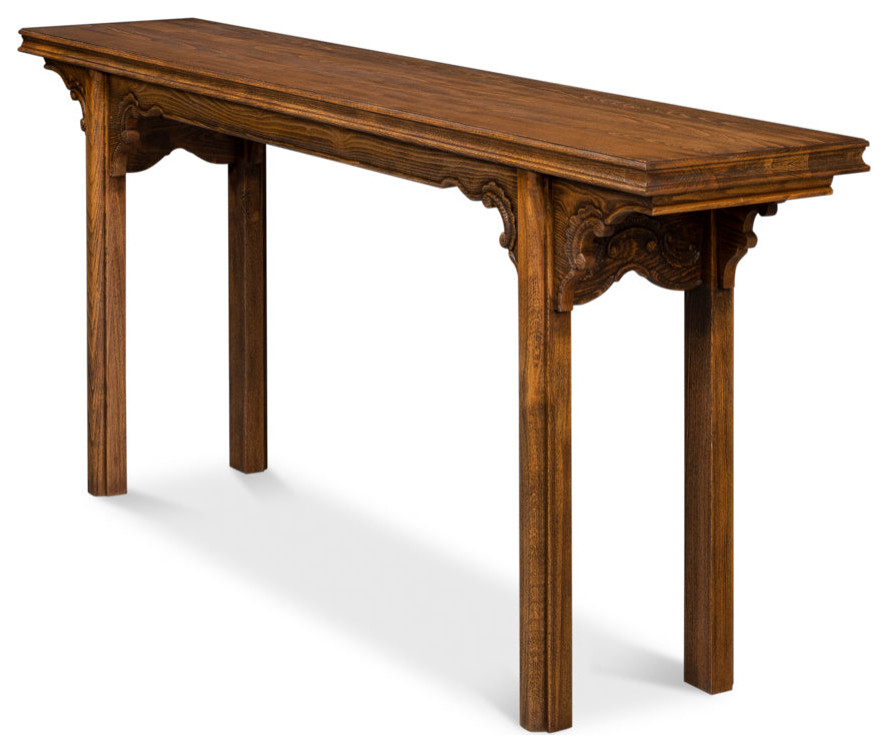 Equestrian Console Table Reclaimed Wood   Transitional   Console Tables   by Sideboards and Things  Houzz