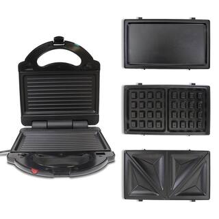 Total Chef 4-in-1 Waffle Iron Grill Sandwich Maker Griddle with Interchangeable Non-Stick Plates TCG08G-CA