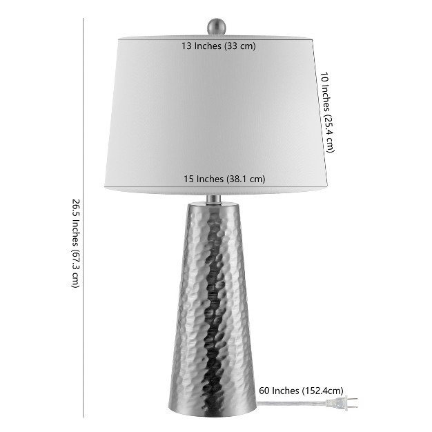 Batul Iron Table Lamp Nickel Safavieh