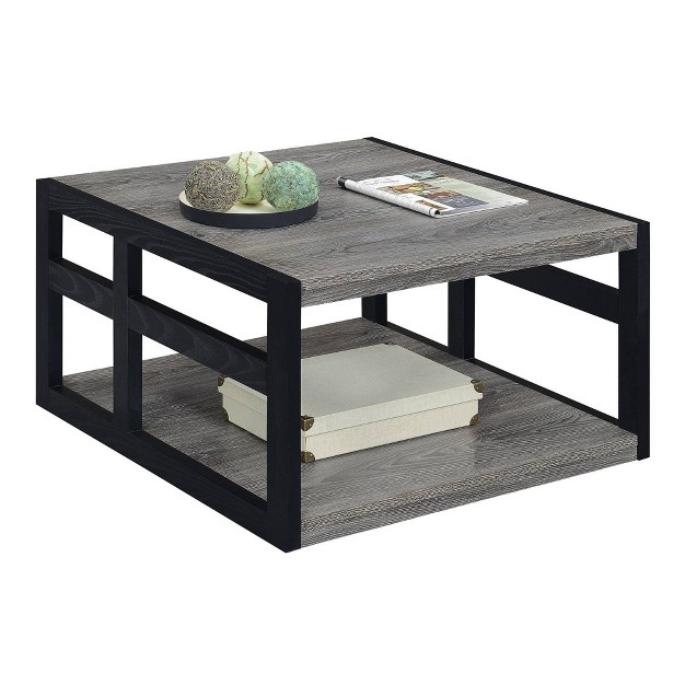 Monterey Square Coffee Table Weathered Gray black Breighton Home