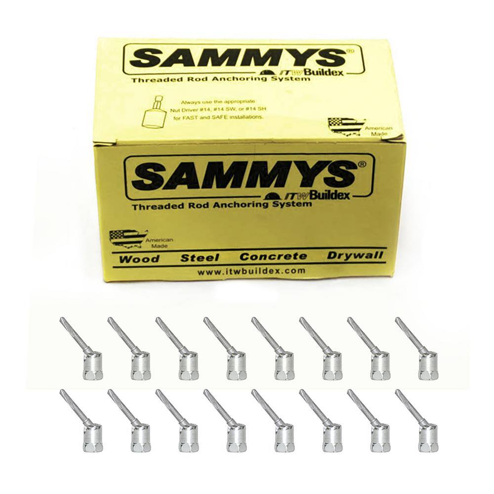 Sammys 14-20 in. x 1 in. Swivel Head Rod Anchor Super Screw Swivel Head with 38 in. Threaded Rod Fitting for Steel (25-Pack) 8137957