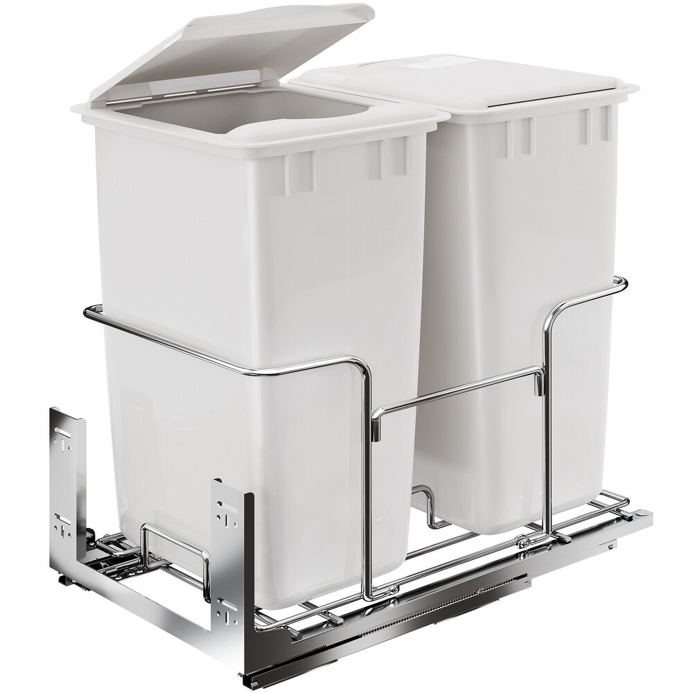 Double 43 Quart Pull Out Kitchen Waste Containers
