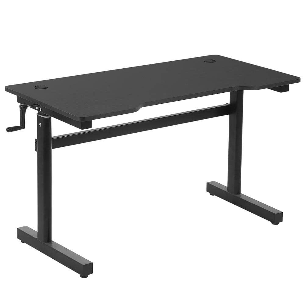 Vinsetto 47 in. Black MDF Adjustable Standing Desk Manual Lift Table 920-073BK