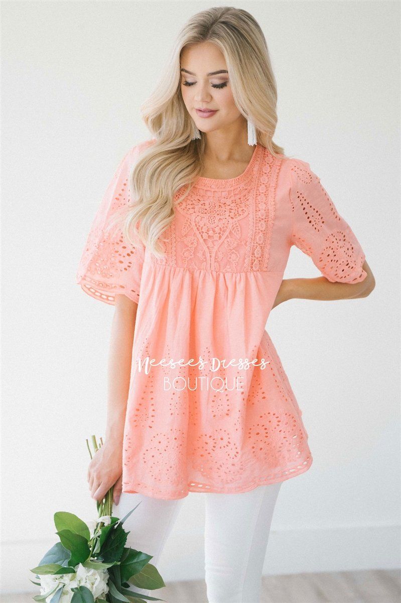 Baby Doll Eyelet Embroidered Top