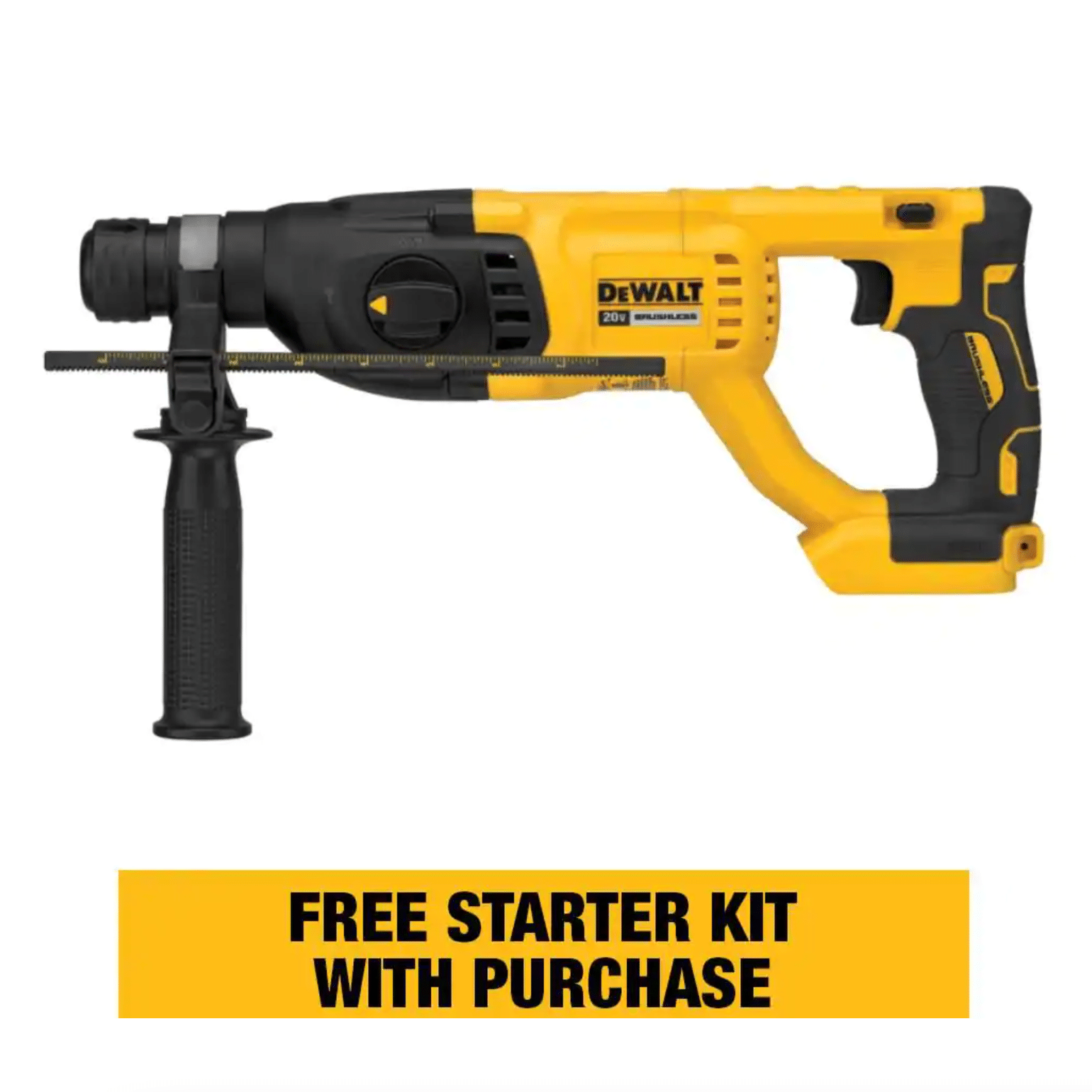 Dewalt 20-Volt MAX Cordless Brushless 1 in. SDS Plus D-Handle Concrete and Masonry Rotary Hammer， Tool-Only (DCH133B)