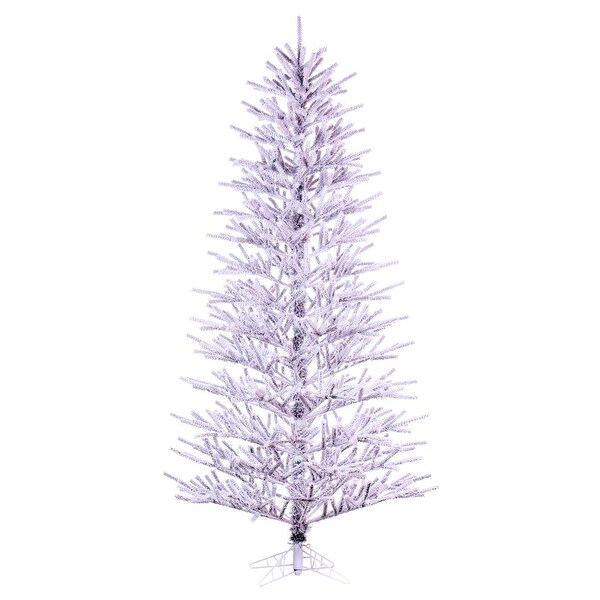 Vickerman 9' x 53 Flocked Slim Pistol Pine Artificial Unlit Christmas Tree.