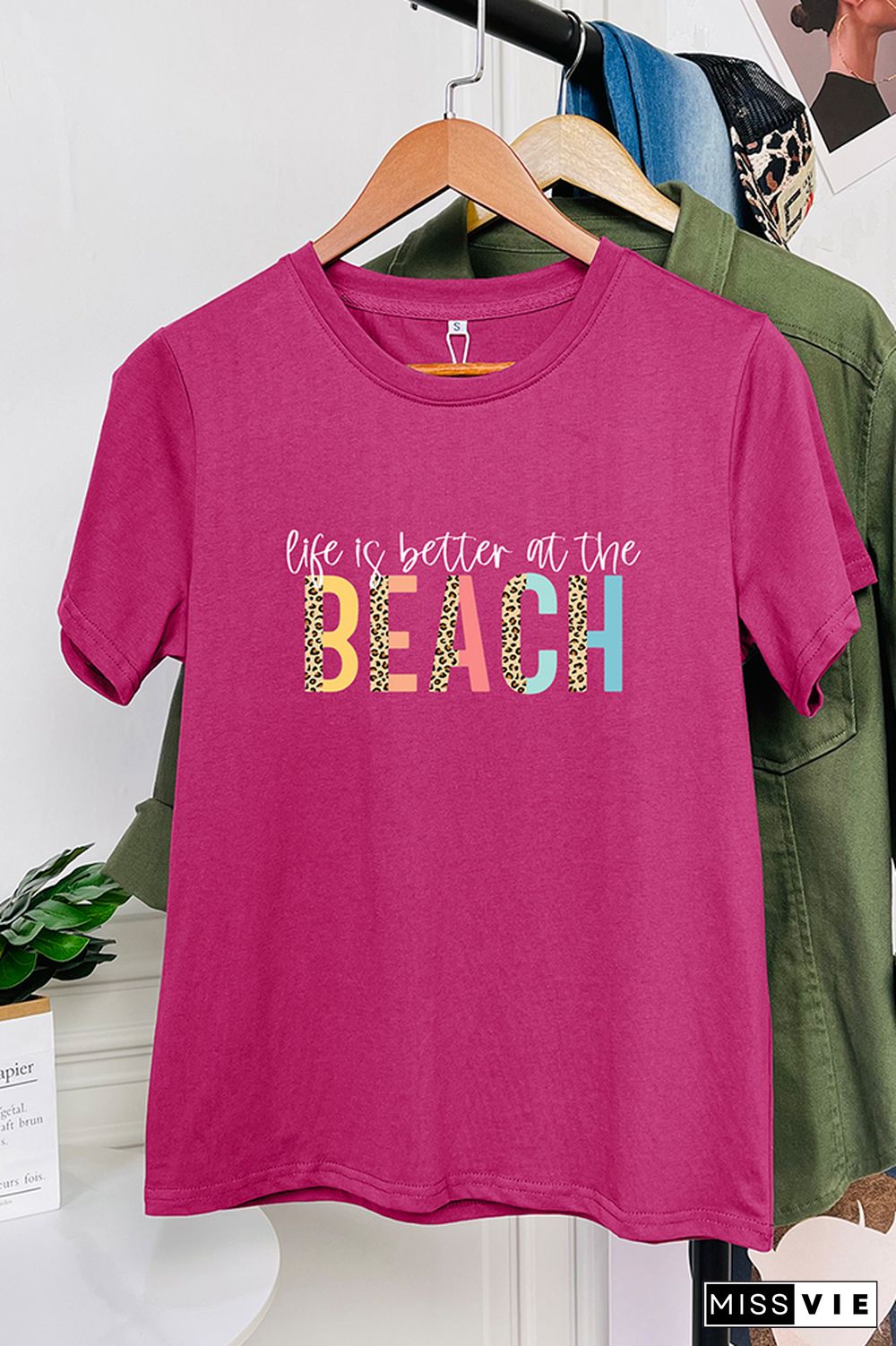 Life is better at the beach Sleeve Graphic Tee Wholesale