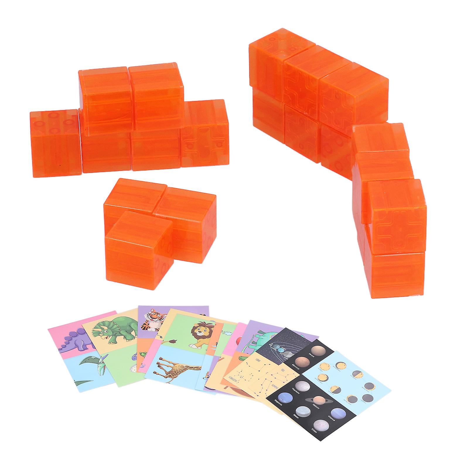 Block Puzzle Children DIY Building Blocks Puzzle with Exquisite Sticker Birthday Gift Educational Toy