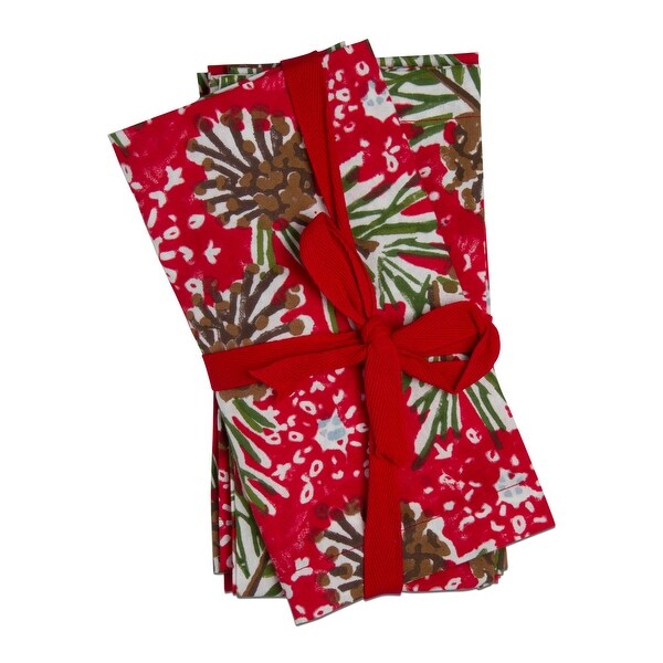 Tis The Season Red and Green Cotton Napkin Set Of 4