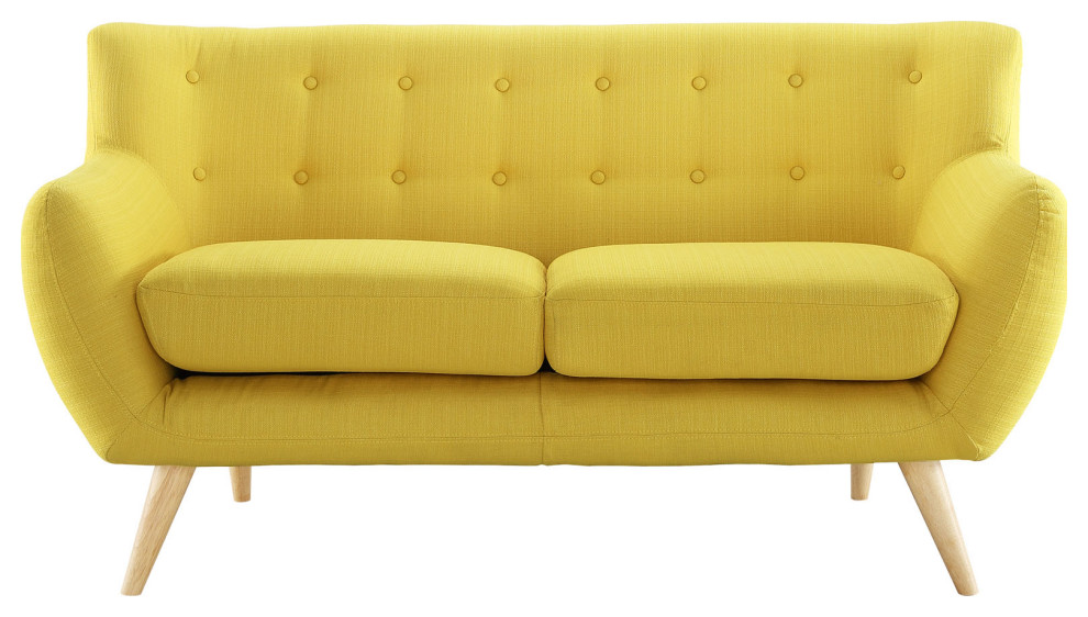 Remark Upholstered Fabric Loveseat   Midcentury   Loveseats   by Simple Relax  Houzz