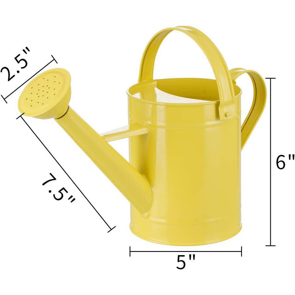 Cubilan 55 oz. Yellow Metal Watering Can with Handle and Rose Tip Contemporary B07M7MJBNY