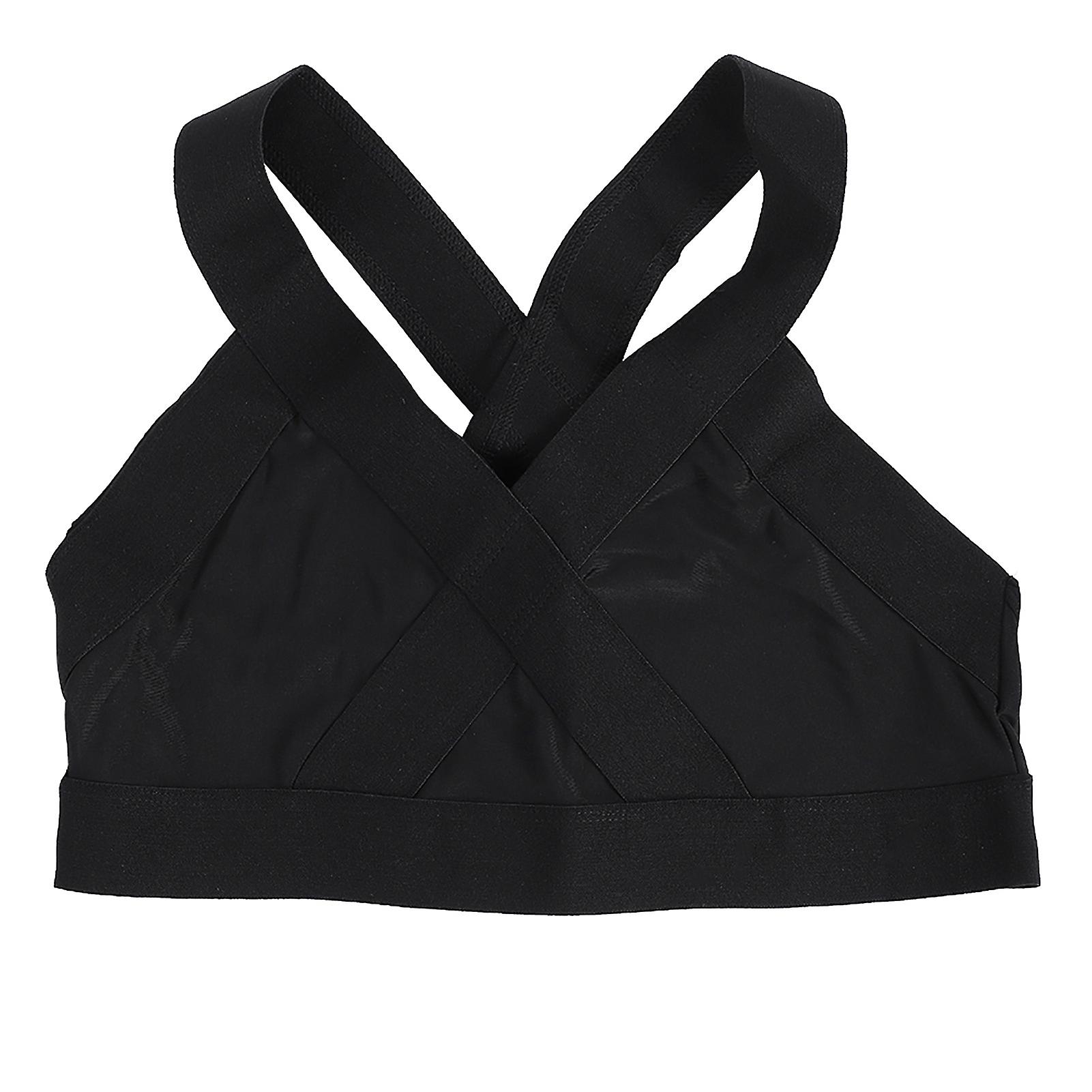 Women's Wire Free Gym Bra Yoga Running Vest Workout Sports Fitness (black L)