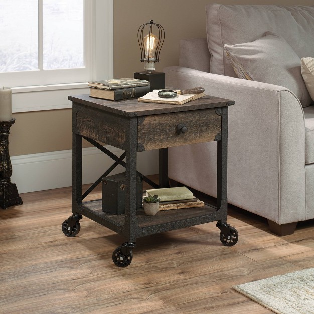 Steel River Side Table Carbon Oak Sauder