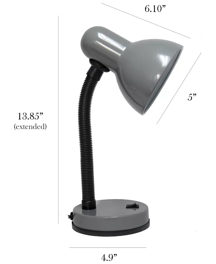 Simple Designs Basic Desk Lamp with Flexible Hose Neck