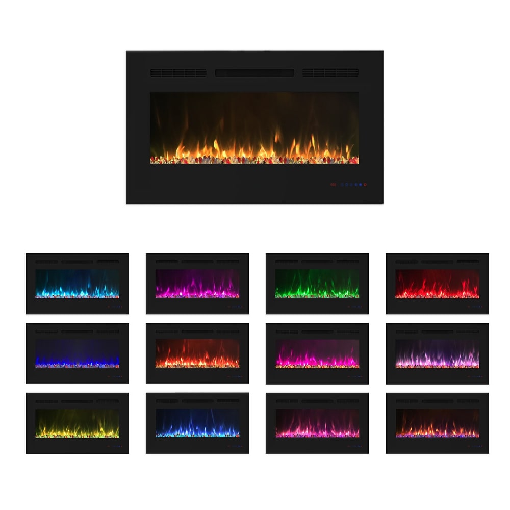 Clihome 30'' Built in and Wall Mounted Electric Fireplace   30 in.