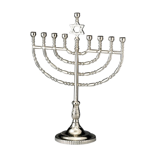 Hanukkah Large Traditional Menorah Silver