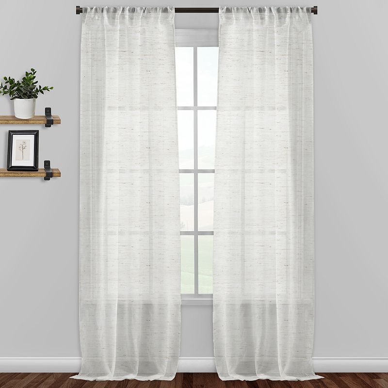 B. Smith Vandam Linen Blend Sheer Window Curtain Panel