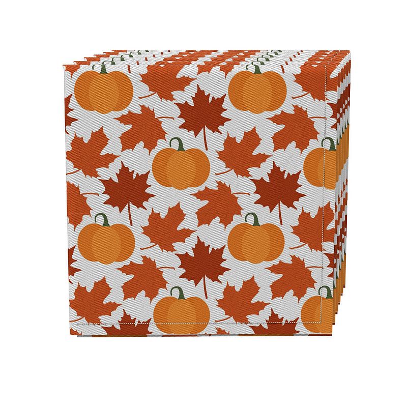 Napkin Set of 4， 100% Cotton， 20x20， Decorative Fall