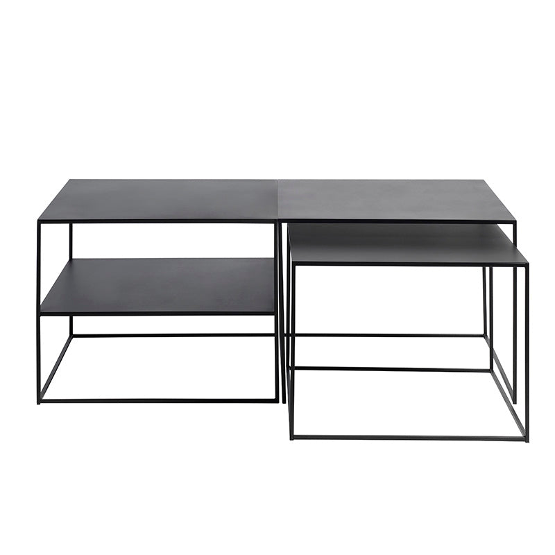 PEBBLE Nest of 2 Tables 65x60cm - Black