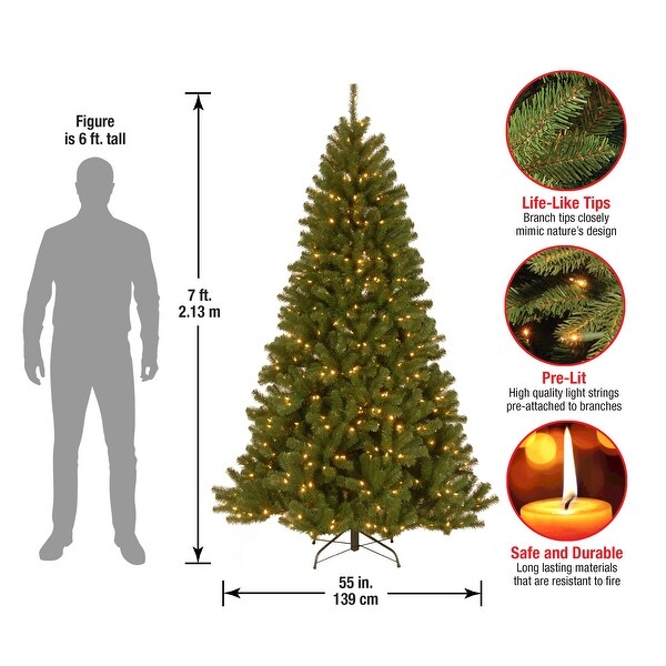 National Tree Company 7' Prelit Christmas Tree w/Clear or Multicolor Bulbs