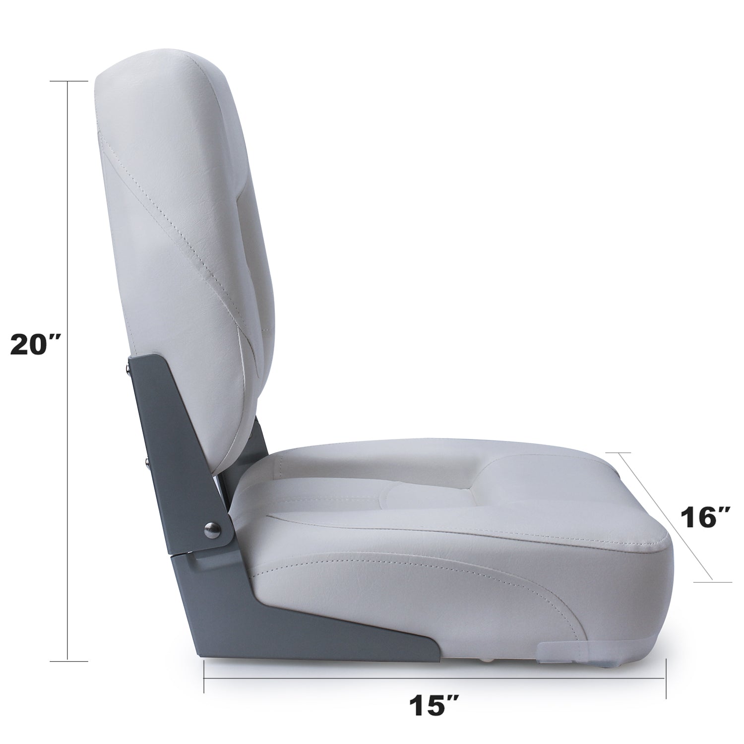 NORTHCAPTAIN Deluxe White Low Back Folding Boat Seat， 1 Seat