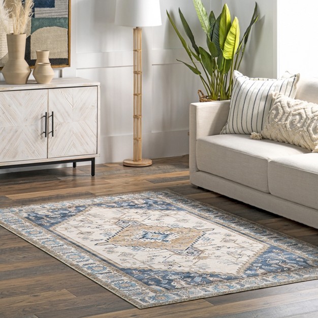 Nuloom Adia Persian Medallion Machine Washable Area Rug