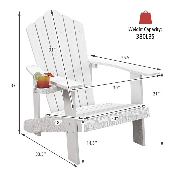 Gymax Patio HIPS Outdoor Weather Resistant Slatted Chair Adirondack