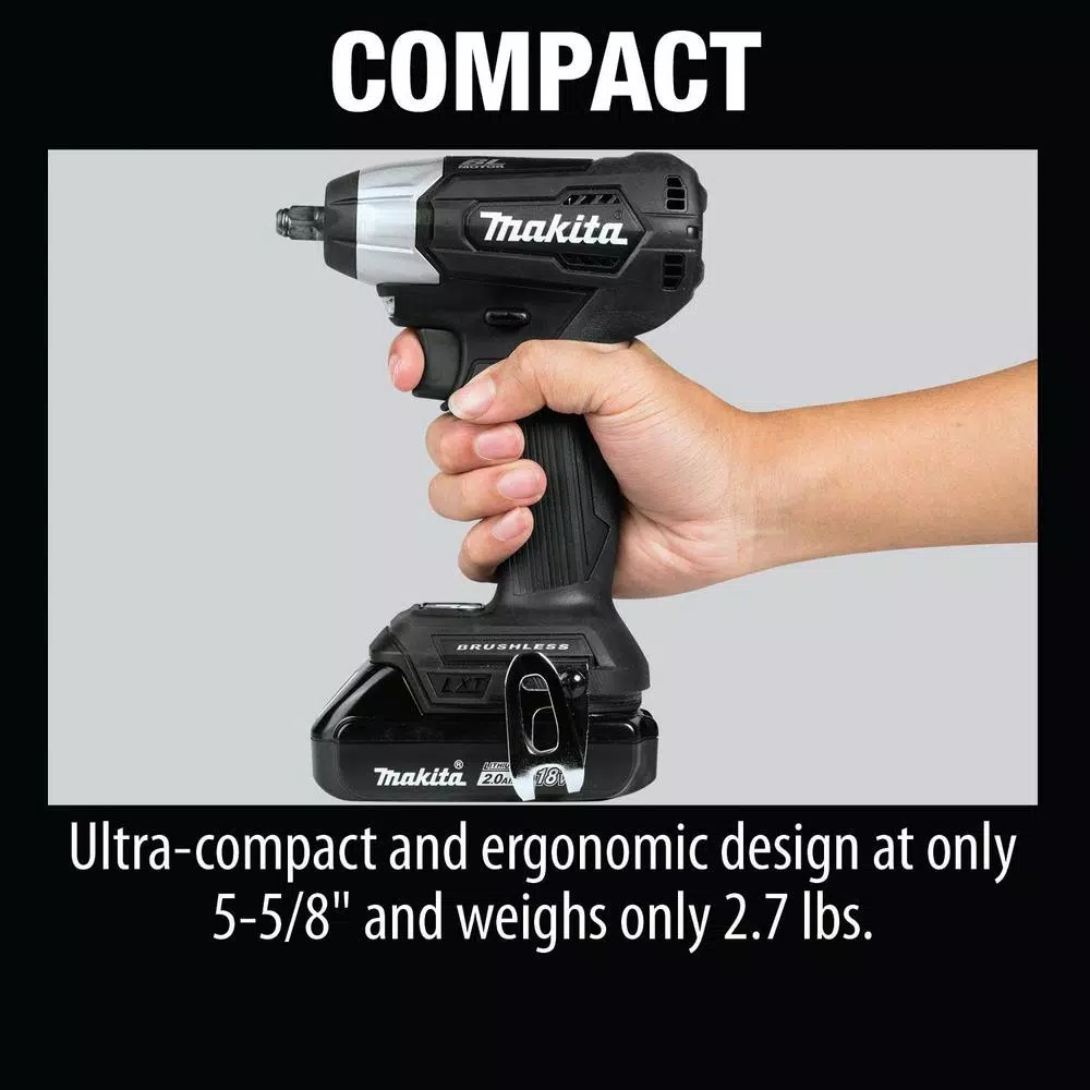 Makita 18-Volt LXT Lithium-Ion Sub-Compact Brushless Cordless 3/8 in. Square Drive Impact Wrench Kit and#8211; XDC Depot