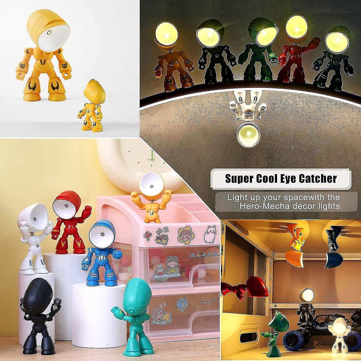 Cute Robot Firgure Night Light For Children，mini Led Bedside Lamp，room Decor Lamp Mecha Hero Lightma