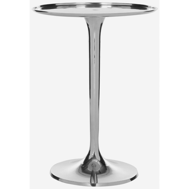 Platina Round Top Sleek Table Silver Safavieh