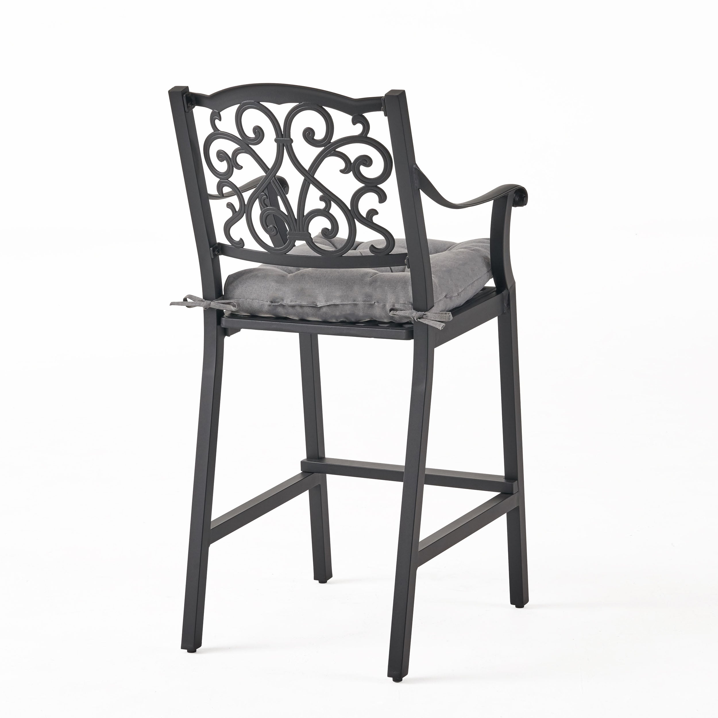 Roberta Outdoor Barstool with Cushion (Set of 2)