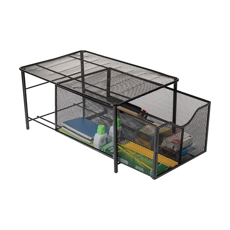 Mind Reader Network Collection 2-Compartment Sliding Basket Storage