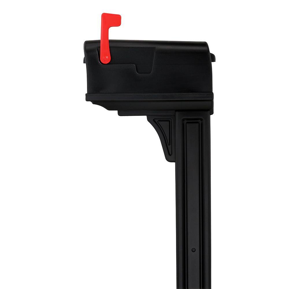 Architectural Mailboxes Classic Black Medium Plastic All-in-One Mailbox and Post Combo GCL100BAM