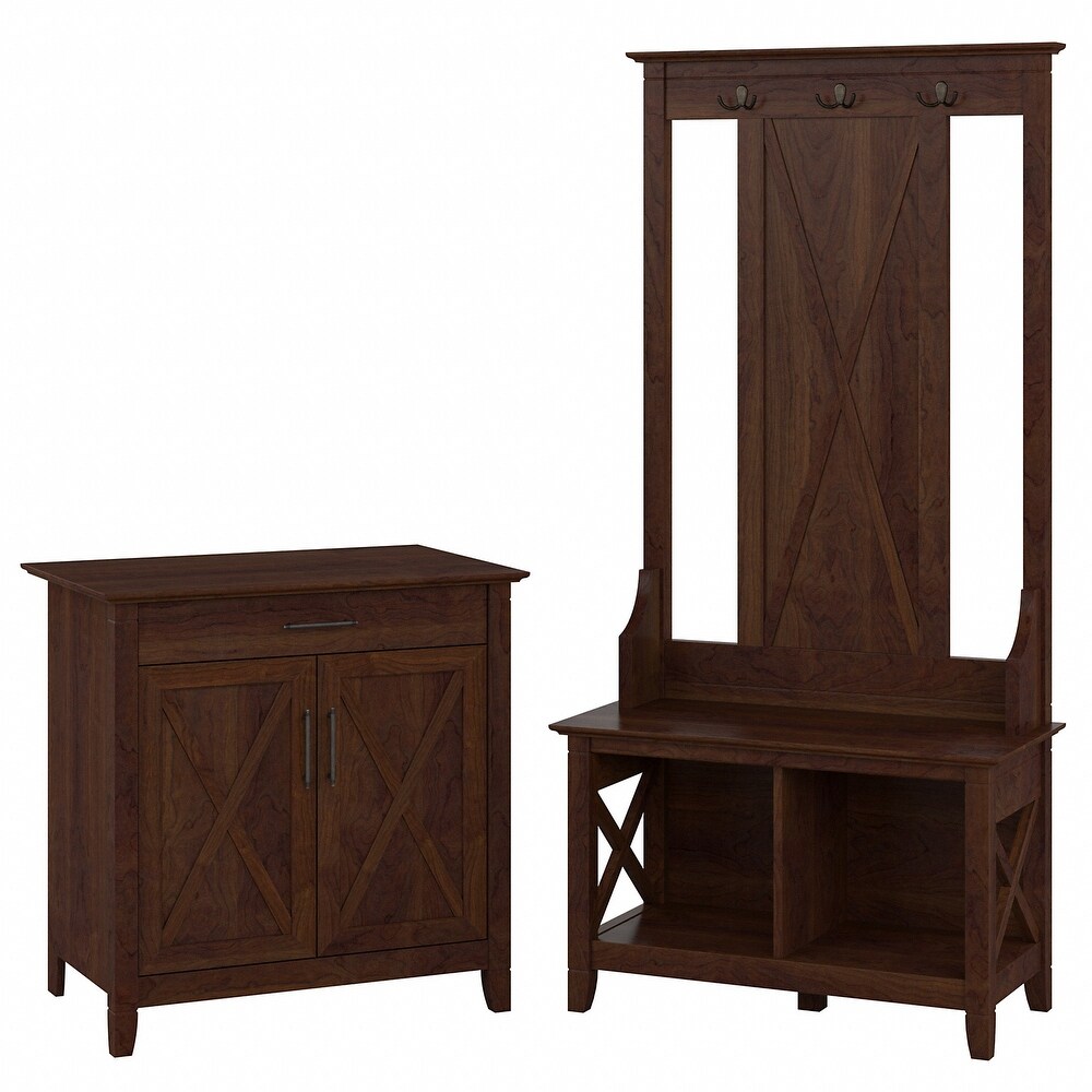 Key West Entryway Storage Set with Armoire Cabinet by Bush Furniture