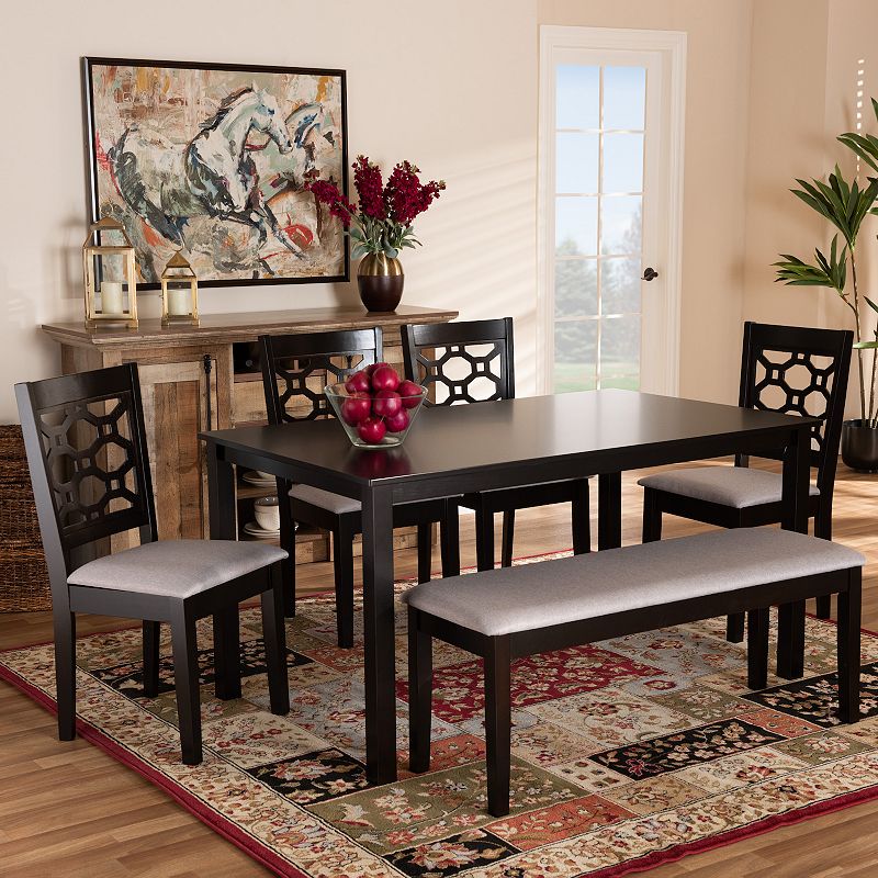 Baxton Studio Gabriel Dining Table and Chair 6-piece Set