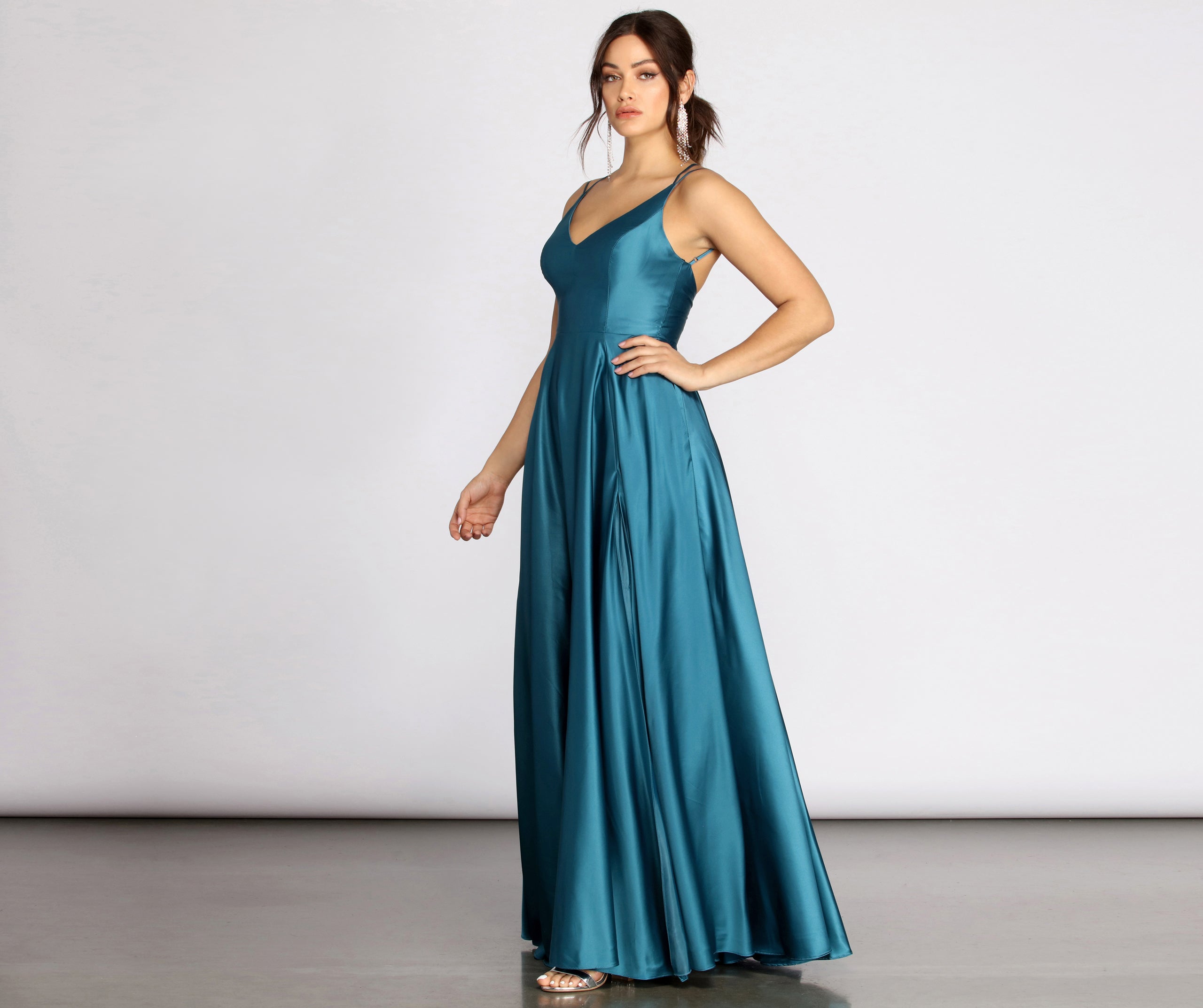 Dawn Formal Sleeveless Satin Dress