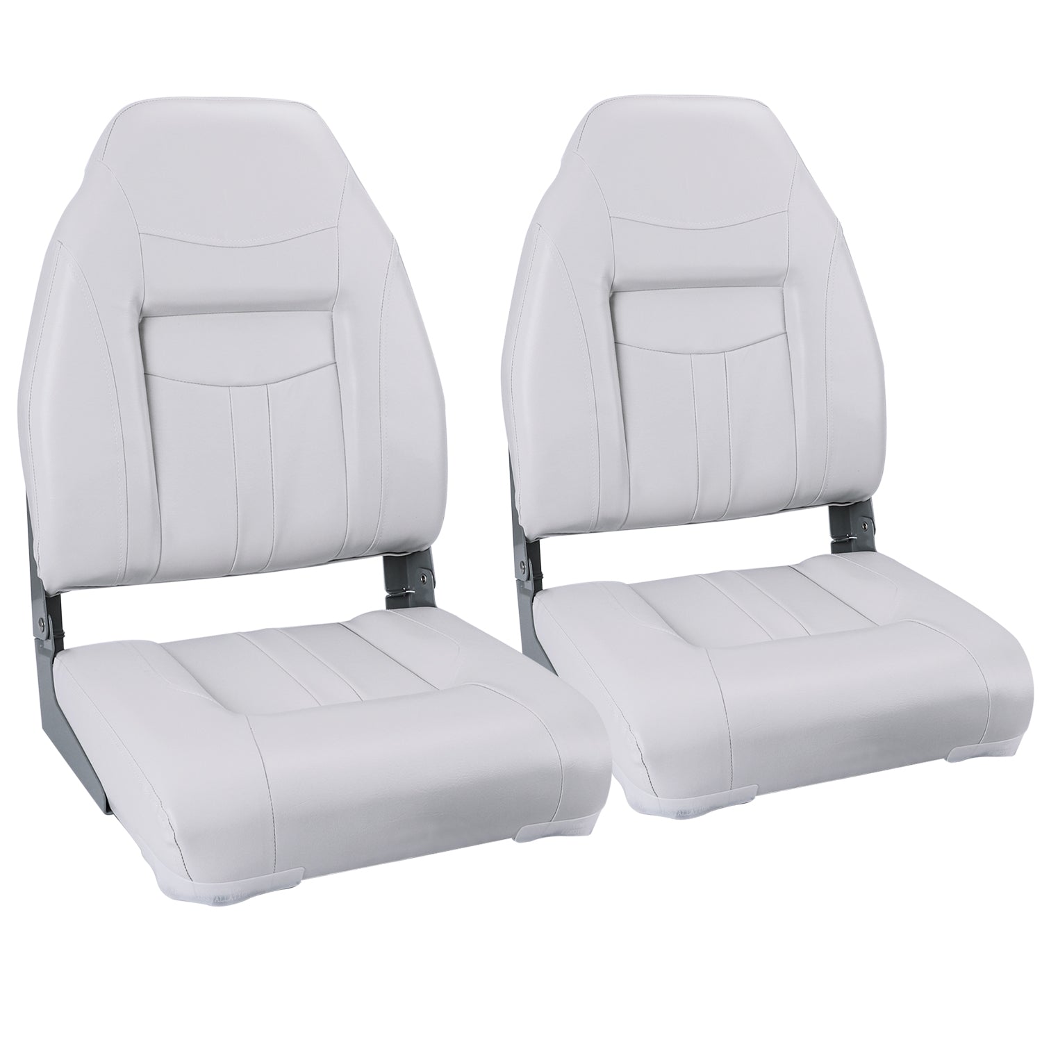 NORTHCAPTAIN S1 Deluxe High Back Folding Boat Seat，Stainless Steel Screws Included，White(2 Seats)