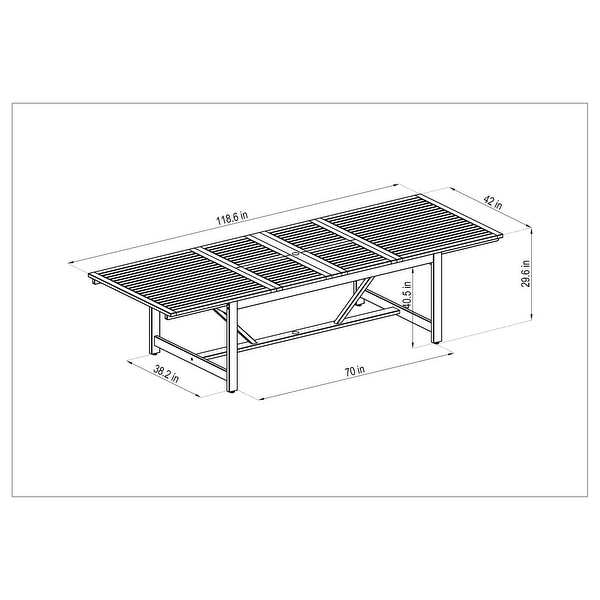 Amazonia Nadia FSC Certified Wood Outdoor Patio Extendable Dining Set