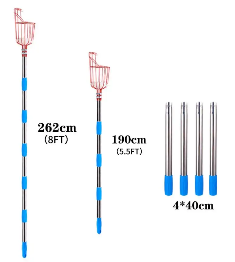 Adjustable Fruits Picker Tool with Stainless Steel Pole and Big Basket  Garden Fruit Catcher Hand Tool  Equipment Tree Picker