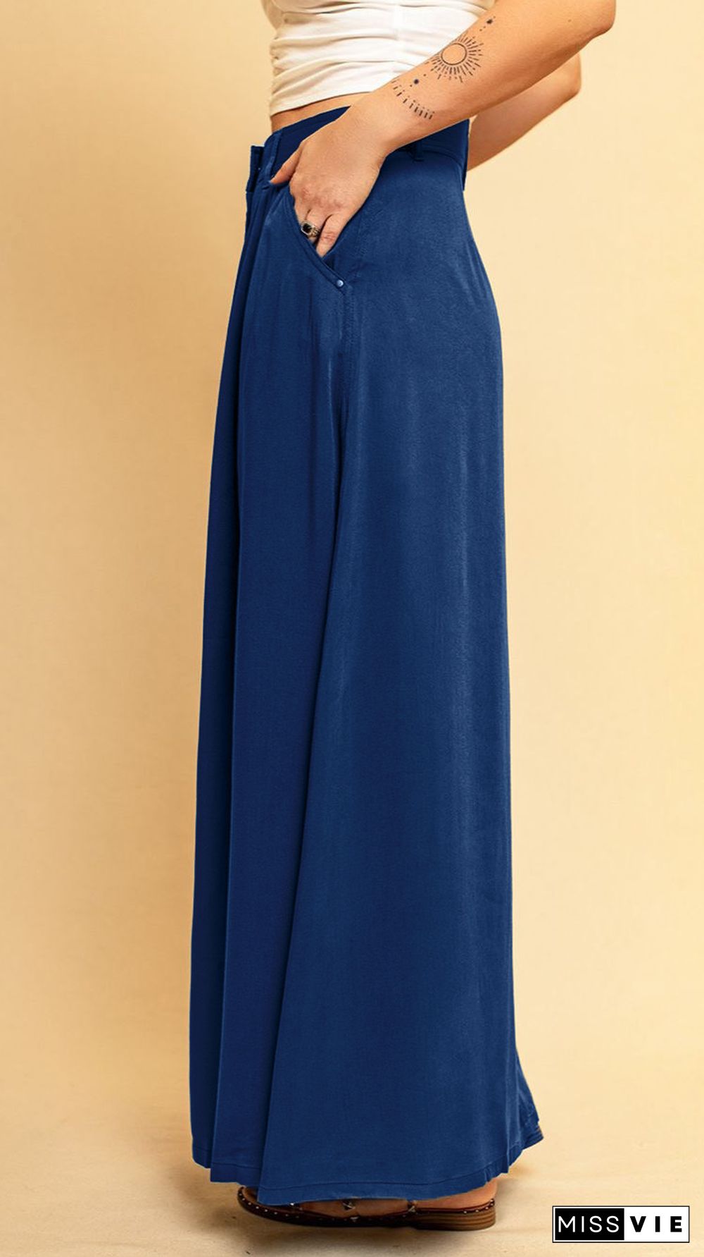 Plain Snap Button Long Length Suede Skirts