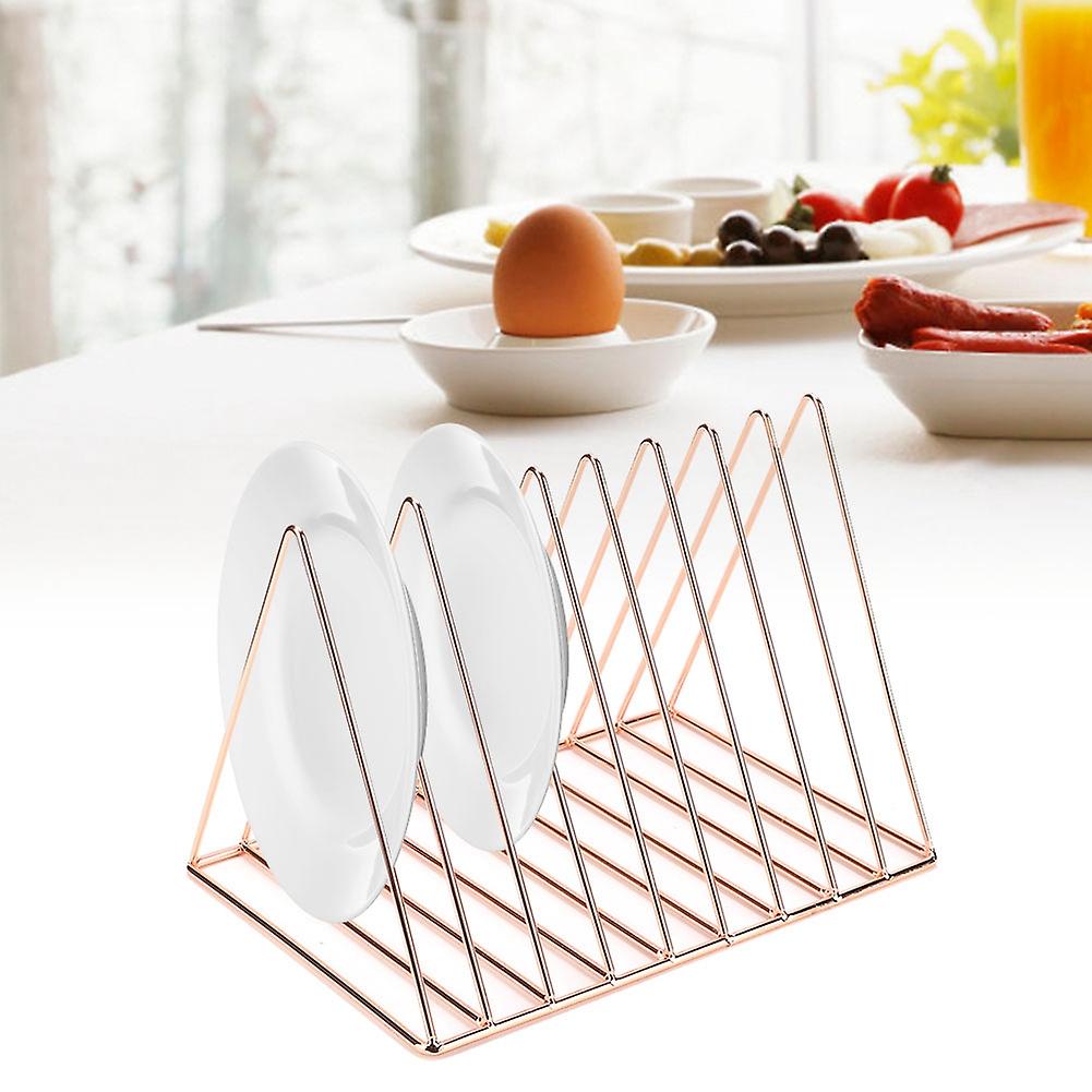 Home Kitchen Iron Triangle Dishes Bowl Utensils Ventilation Storage Rack Drainer Shelf