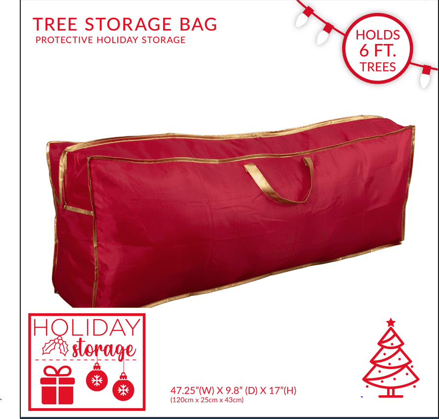 Simplify Holiday Christmas Tree Storage Bag up to 6ft in Red Nonwoven