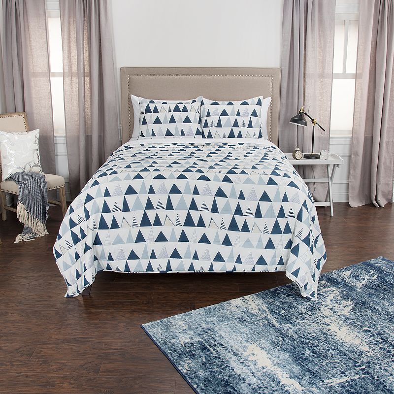 Rizzy Home Maddux Place Flint Geometric Quilt Set