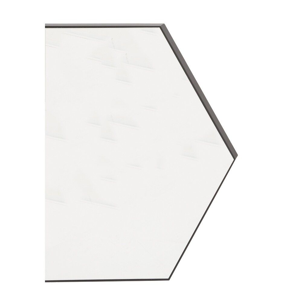 Contemporary Hexagon Wood Wall Mirror   Multiple Finishes and Sizes